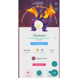 shiny charizard gigantamax level 50 fast delivery read description