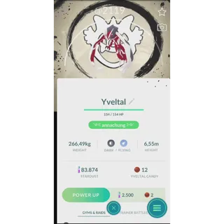 SHINY YVELTAL GO FEST GOBAL 2026 BACKGROUND( TRADE 20K STARDUST) FAST DELIVERY READ DESCRIPTION