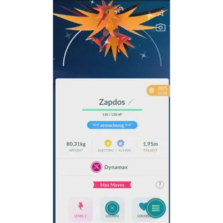 SHINY ZAPDOS DYNAMAX NON BACKGROUND FAST DELIVERY READ DESCRIPTION