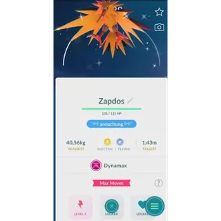 shiny zapdos dynamax fast delivery read description