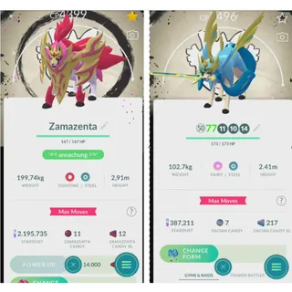 Combo Zacian crowed level 50+ Zamazenta shield level 47+ 3skills go fest gobal2026 background|fast delivery read description