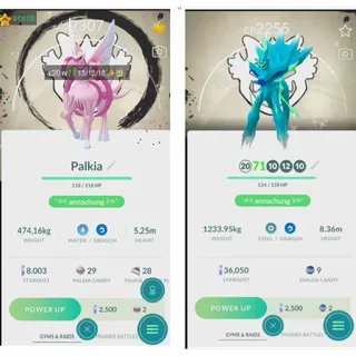 TRADE COMBO SHINY PALKIA SPACIAL REND &DIALGA ROAD OF TIME GO FEST GOBAL2026 BACKGROUND( 20K STARDUST)|READ DESCRIPTION