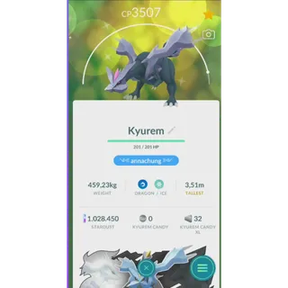 TRADE SHINY KYUREM LEVEL 40+ 2 SKILLS NON BACKGROUND( TRADE 1M STARDUST SAME PRICE)| FAST DELIVERY READ DESCRIPTION
