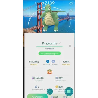 SHINY DRAGONITE SAN FRANCISCO BACKGROUND( TRADE 1M STARDUST SAME PRICE) FAST DELIVERY READ DESCRIPTION