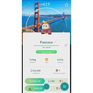 SHINY FUECOCO SAN FRANCISCO BACKGROUND( TRADE 20K STARDUST) FAST DELIVERY READ DESCRIPTION