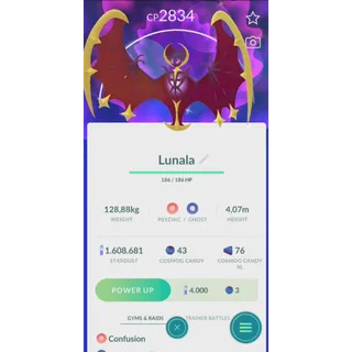 SHINY LUNALA NON BACKGROUND( TRADE 20K OR 1M STARDUST SAME PRICE)| FAST DELIVERY READ DESCRIPTION