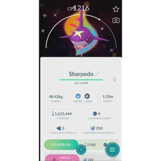 SHINY SHARPEDO MEGA BACKGROUND FAST DELIVERY READ DESCRIPTION