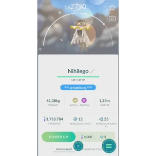 SHINY NIHILEGO NON BACKGROUND( TRADE 1M STARDUST SAME PRICE) FAST DELIVERY READ DESCRIPTION