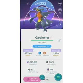 shiny garchomp level 50 3 skills background fast delivery read description