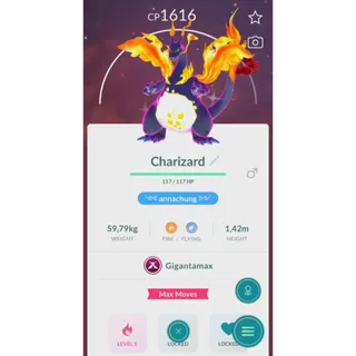 SHINY CHARIZARD GIGANTAMAX NON BACKGROUND FAST DELIVERY READ DESCRIPTION