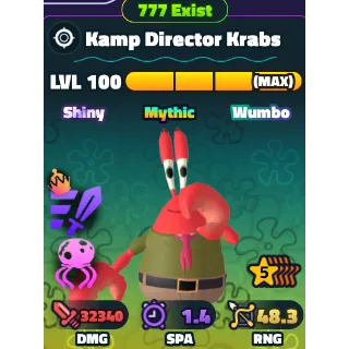 SPONGEBOB TOWER DEFENSE - SW KAMP DIRECTOR KRABS 5⭐ LVL 100/NC