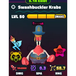 SPONGEBOB TOWER DEFENSE - SWASHBUCKLER KRABS LVL 50/NC/PP