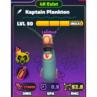 SPONGEBOB TOWER DEFENSE - KAPTAIN PLANKTON LV 50/NC