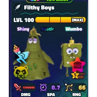 SPONGEBOB TOWER DEFENSE - FILTHY BOYS 5⭐ LVL 100/NC/PP 🌈 LOW RAINBOW SERIAL 🌈 META UNIT ‼️