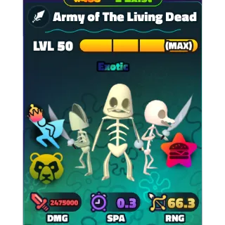 SPONGEBOB TOWER DEFENSE - ARMY OF THE LIVING DEAD ⭐GOLD SERIAL ⭐ LV 50/NC/PP