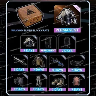 PUBG|WANYOO SILVER BLACK CRATE Code|Fast