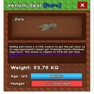 ☢️🦁GODLY SIZED Venom Seal 93KG - GAG (Fast Delivery)  ☢️🦁