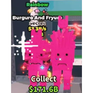 🌈 3 TRAITS!!! Rainbow Burguro and Fryuro 3.3B/s - SAB (Fast Delivery)