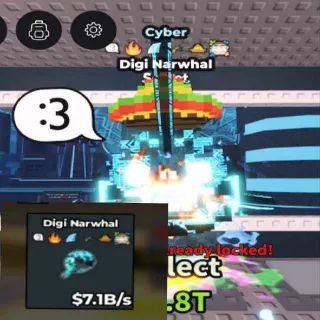🤖 {1OF1} 6 TRAITS!!! Cyber Digi Narwhal 7.1B/s - SAB (Fast Delivery) 🐋