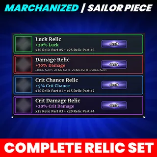 COMPLETE RELIC  SET | SAILOR PIECE