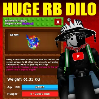 HUGE RBH DILOPHOSAURUS + FREE 15S PEACOCK