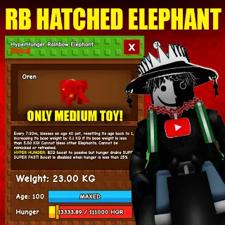 RAINBOW HATCHED ELEPHANT