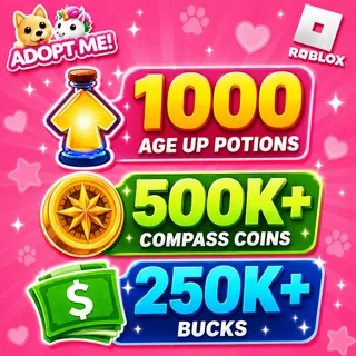 1000 AGE UP POTIONS + 500K COMPASS COINS + 250K BUCKS