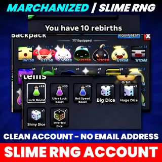 SLIME RNG ACCOUNT | 10 REBIRTHS | CLEAN - NO EMAIL