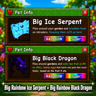BIG RB ICE SERPENT + FREE BIG RB BLACK DRAGON