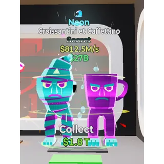 FORTNITE STEAL THE BRAINROT NEON CROISSANTINI ET CAFFETTINO 812.5M/S