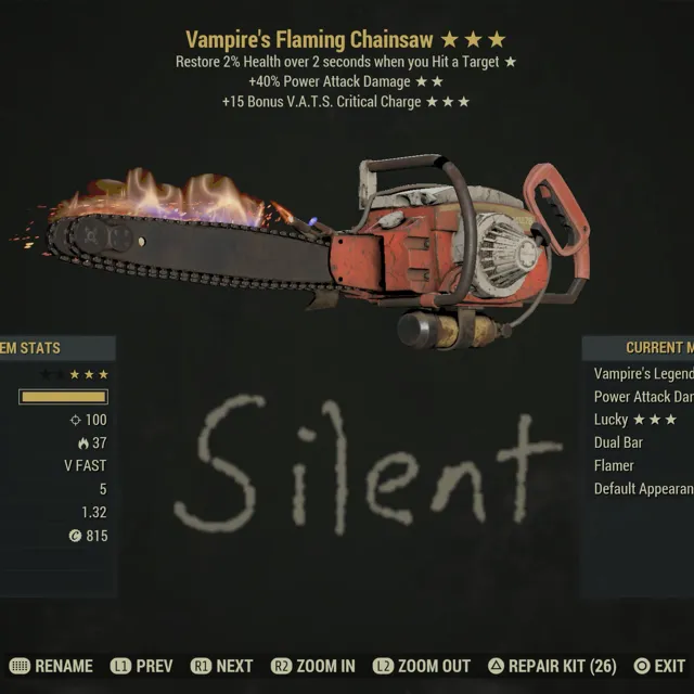 V4015c Chainsaw Fallout 76 Game Items Gameflip