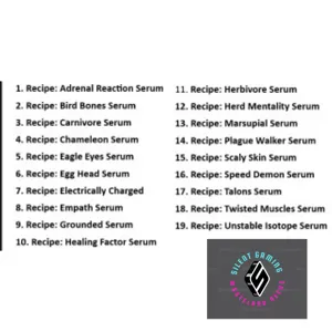 All 19 serum recipes