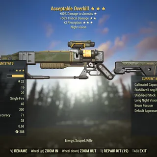 Survival | LVL 45 | Accpetable Overkill | ★ Hunters ★★ Vital ★★★ Perception |