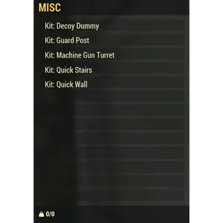 Rare Misc | Nuclear Winter Kit: Bundle x5 | Displayable | Decoy Dummy, Guard Post, Machine Gun Turret, Quick Stairs, Wall |