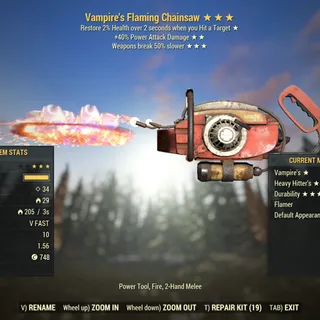 Missing Parts | LVL 20 | Chainsaw | ★ Vampire's ★★ Heavy Hitter's ★★★ Durability |