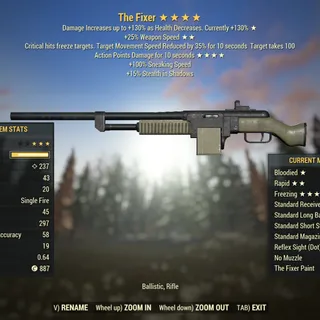Injected Effect | LVL 50 | The Fixer | ★ Bloodied ★★ Rapid ★★★★ Freezing | Freeze Fixer |