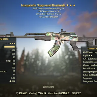 Injected Effect | LVL 50 | Handmade  | ★ World Series ★★ Rapid ★★★ V.A.T.S Optimized | World Series Handmade |