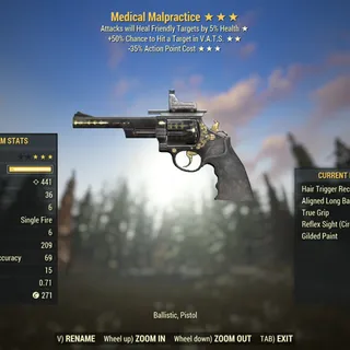 Survival | LVL 45 | Medical Malpractice | ★ Medics ★★ V.A.T.S. Enhanced ★★★  V.A.T.S. Optimized |