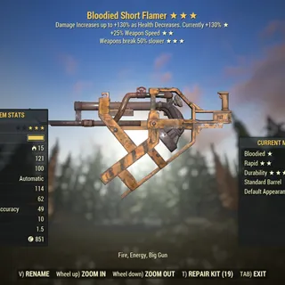 Missing Parts | LVL 1 | Flamer | ★ Bloodied ★★ Rapid ★★★ Durability |