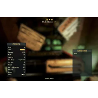 Rare Weapon | LVL 1 | Invisible | .44 Pistol | ★★ Basher's |