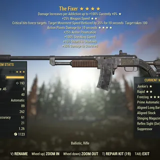 Injected Effect | LVL 50 | The Fixer | ★ Junkies ★★ Rapid ★★★★ Freezing | Freezing Fixer Freeze Fixer |