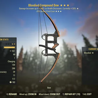 Missing Parts | LVL 50 | Compound Bow | ★ Bloodied ★★★ V.A.T.S. Optimized |