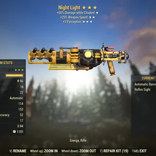 Survival | LVL 50 | Night Light | ★ Cloaking ★★ Rapid ★★★ Perception |
