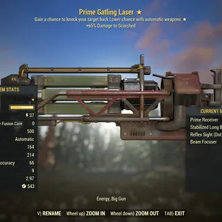Injected Effect | LVL 50 | Gatling Laser | ★ Concussive | Concussive Gatling Laser |