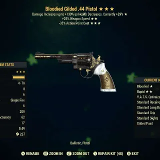 B/25/35  (Legacy) Gilded .44 Pistol