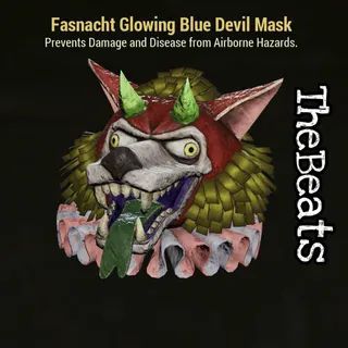 Glowing Blue Devil Mask