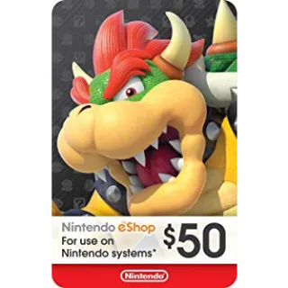 $50.00 Nintendo eShop