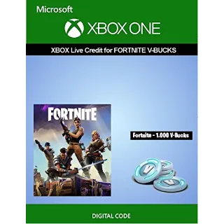 Xbox Live credit for Fortnite - 1.000 V-Bucks Download Code