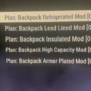 Backpack plan set