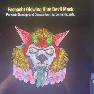 Glowing Blue Devil Mask